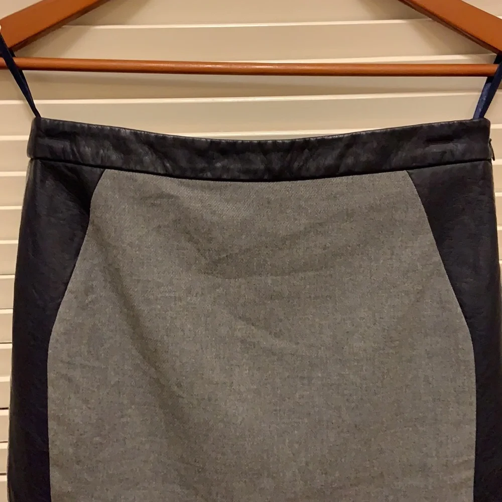 8. The Limited Skirt in Heather Grey with Vegan Leather Trim